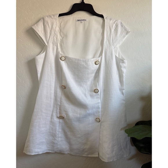 Reformation Meela Linen Top Size 12 - Picture 2 of 7